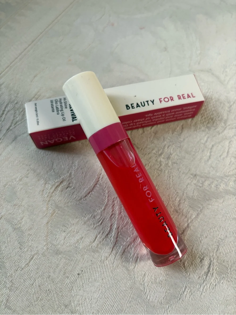 Beauty for Real Lip Revival High Shine Lip Oil Lipgloss Strawberry Fields BNIB